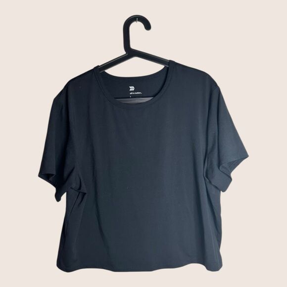 🖤 ALL IN MOTION ESSENTIAL CREWNECK SHORT SLEEVE TOP BLACK LARGE - Picture 6 of 8